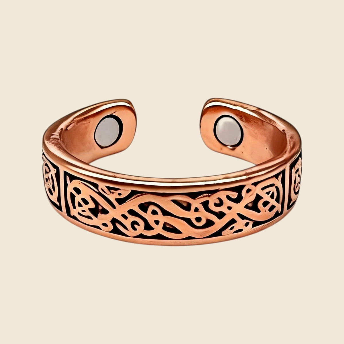 Copper Adjustable Open Ring - Design 5