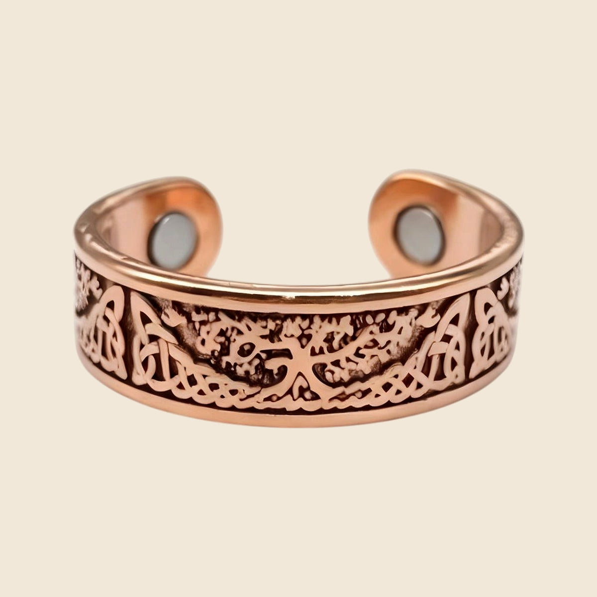 Copper Adjustable Open Ring - Design 6