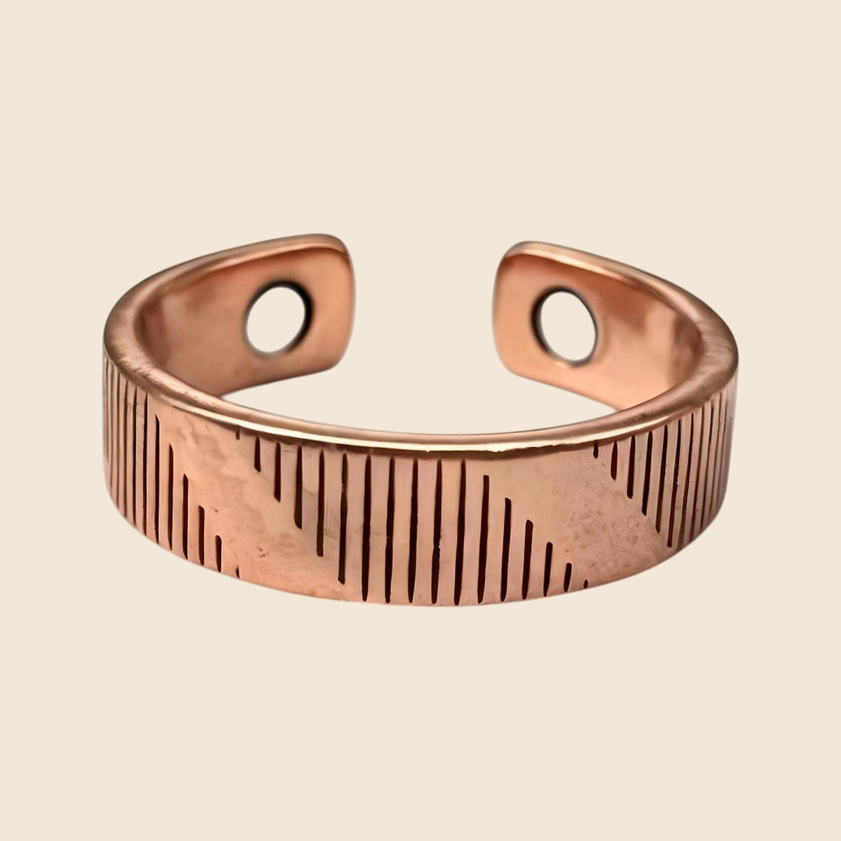 Copper Adjustable Open Ring - Design 9