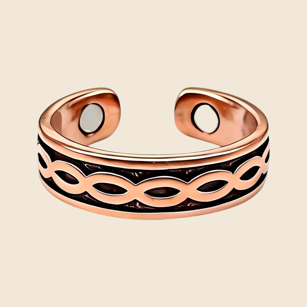 Copper Adjustable Open Ring - Design 10