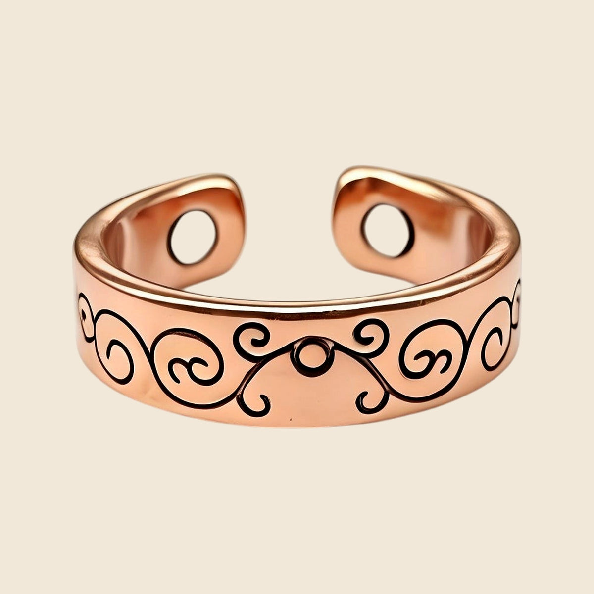 Copper Adjustable Open Ring - Design 11