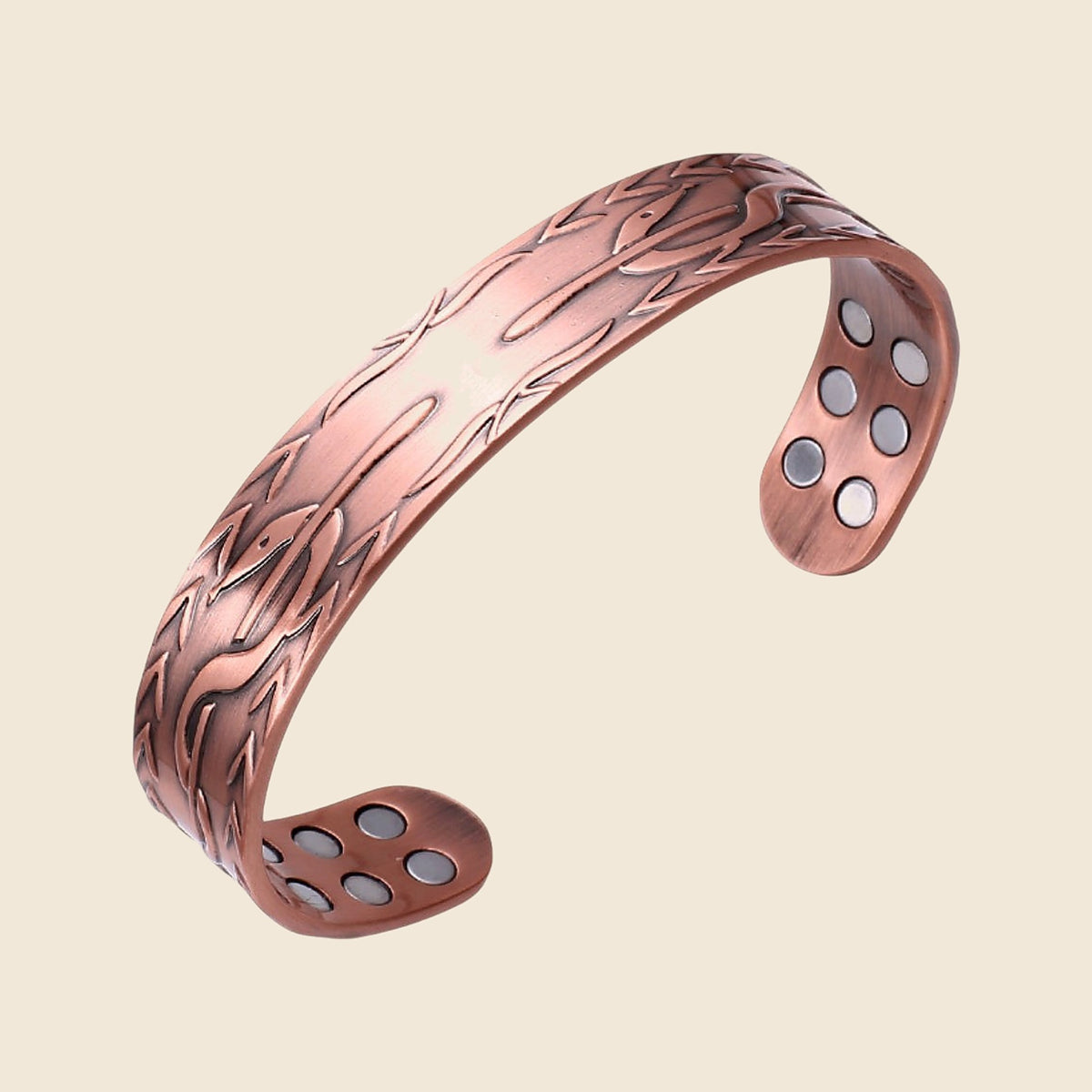 Retro Copper Bracelet - Bark Texture