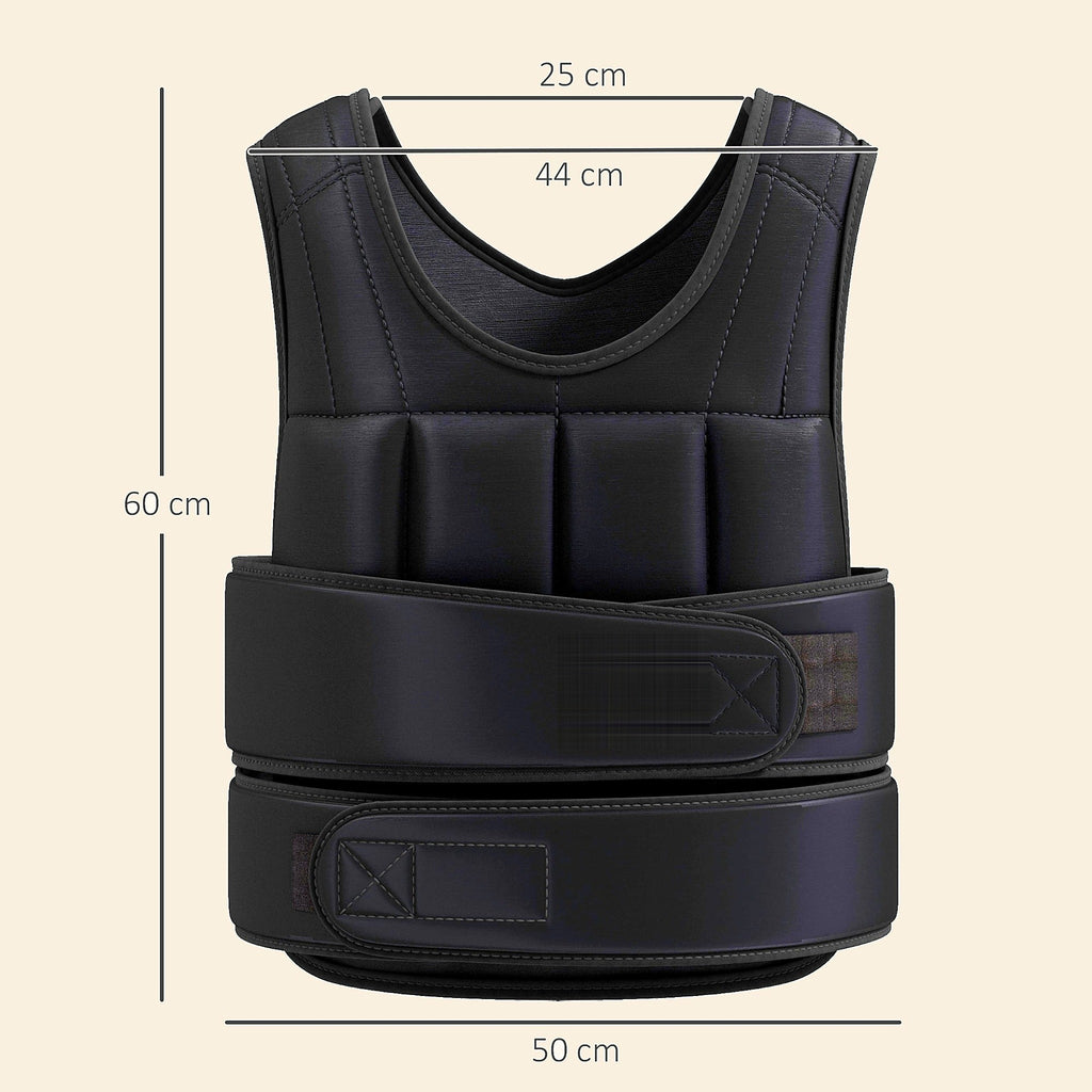 10 kg Adjustable Weighted Vest, Black - view 2