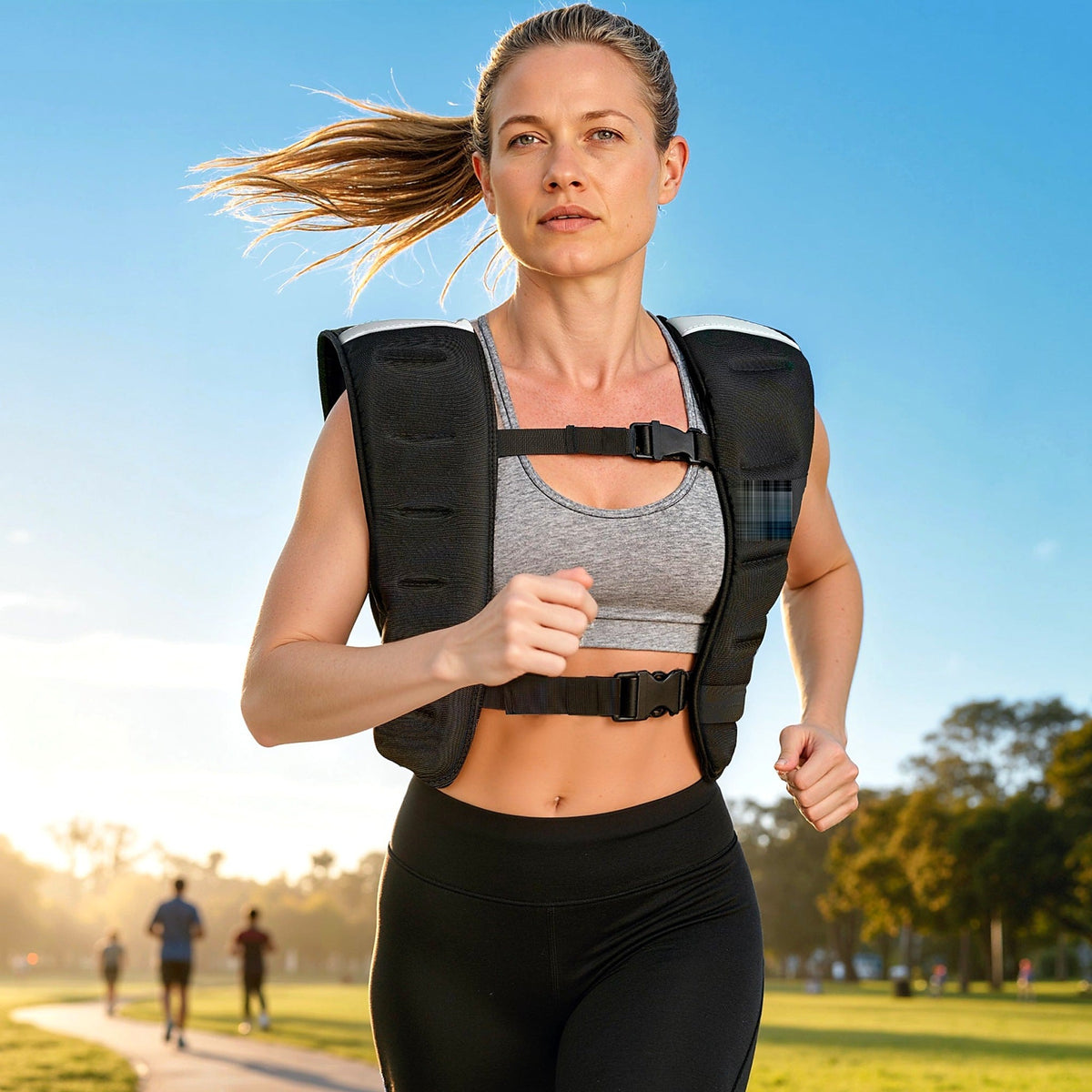 8 kg Weighted Vest with Adjustable Straps, Black - view 3