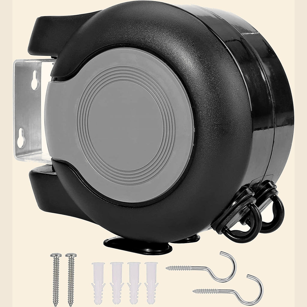 Retractable twin washing line with wall fixings